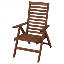 ÄPPLARÖ ЭПЛАРО, Садовое кресло/регулируемая спинка, складной коричневая морилка