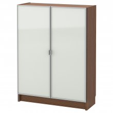 BILLY БИЛЛИ / MORLIDEN МОРЛИДЕН, Шкаф книжный со стеклянными дверьми, коричневый ясеневый шпон/стекло