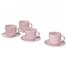 FÄRGKLAR ФЭРГКЛАР, Чашка с блюдцем, матовая поверхность светло-розовый