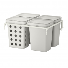 HÅLLBAR ХОЛЛБАР, Решение для сортировки мусора, для кухонных ящиков МЕТОД вентилируемый/светло-серый