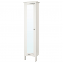 HEMNES ХЕМНЭС, Высокий шкаф с зеркальной дверцей, белый
