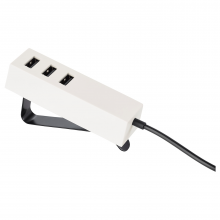 LÖRBY ЛЁРБИ, Зарядное устройство USB, с зажимом, белый