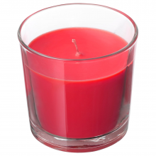 SINNLIG СИНЛИГ, Ароматическая свеча в стакане, Красные садовые ягоды/красный