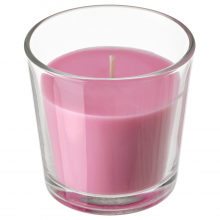 SINNLIG СИНЛИГ, Ароматическая свеча в стакане, Вишневый/ярко-розовый