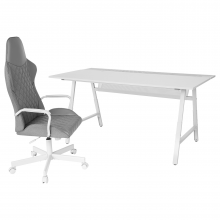 UTESPELARE УТЕСПЕЛАРЕ, Геймерский стол и стул, серый/светло-серый
