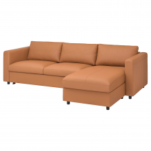 VIMLE ВИМЛЕ, 3-местный диван-кровать с козеткой, Гранн/Бумстад золотисто-коричневый