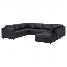 VIMLE ВИМЛЕ, 6-местный п-образный диван, с открытым торцом/Гранн/Бумстад черный